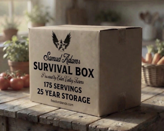 Samuel Adams Food Storage Survival Box 1  -175 Servings- 25 Yr Shelf Life